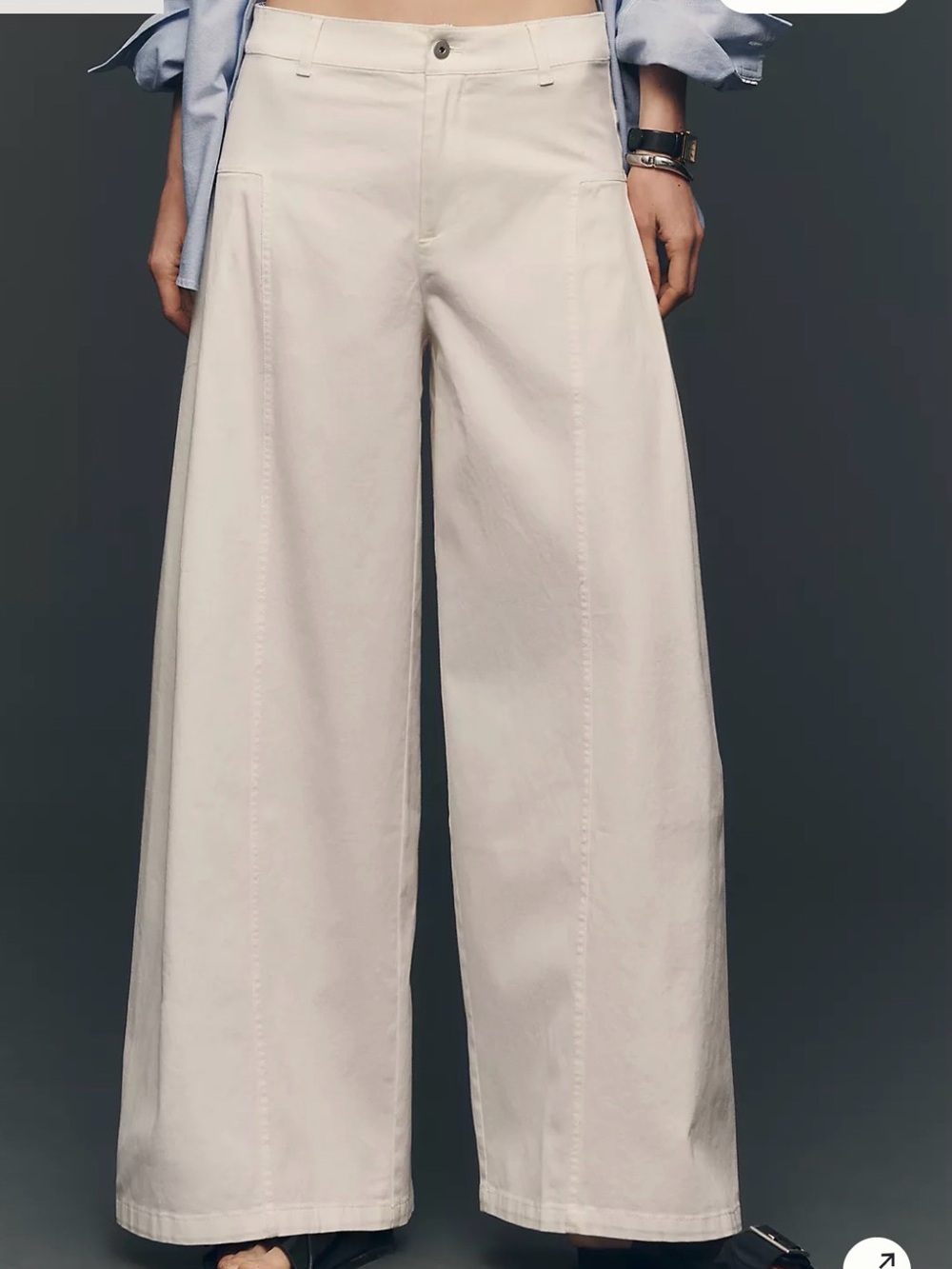 NWT Maeve Wide Leg High-Rise Pants - Cream